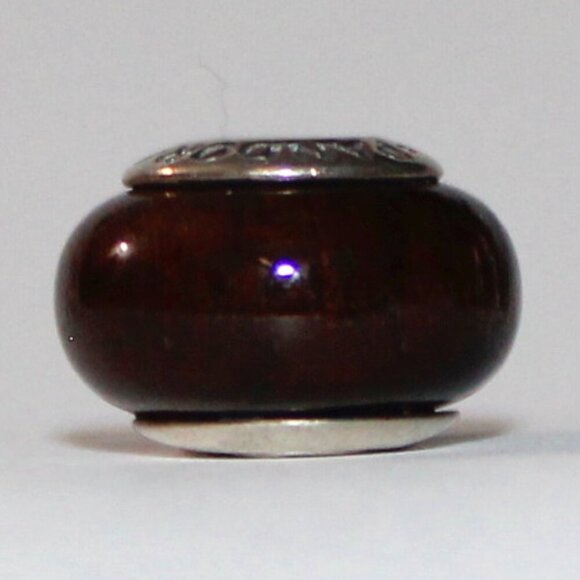 Pandora Wood & Sterling Silver Bead Charm - Picture 2 of 5